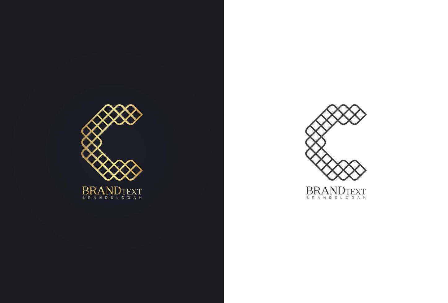 Unique letter C logo design luxury initial monogram creative calligraphy design letter C vector