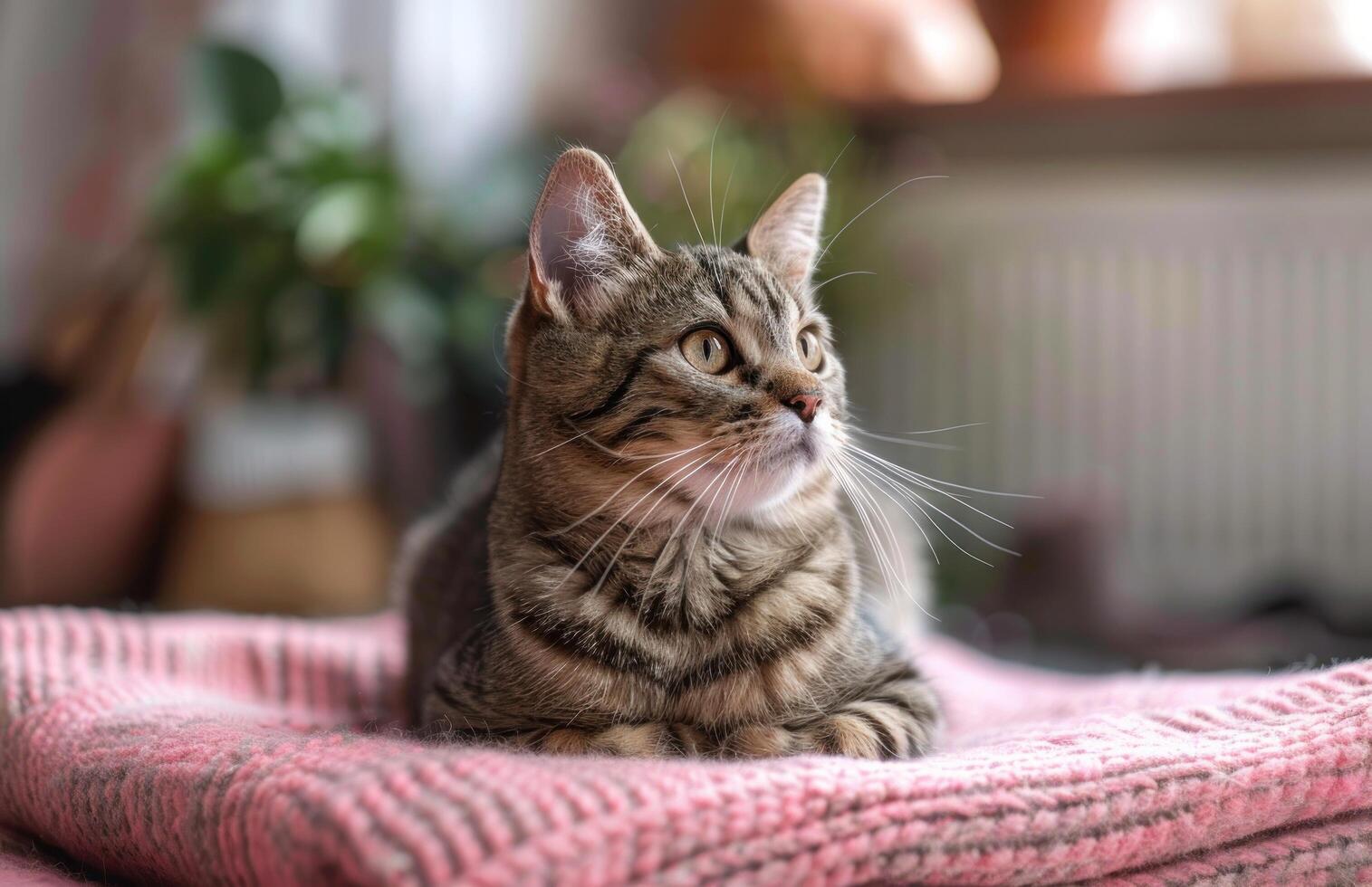 AI generated a tabby cat sits on some kind of mat photo