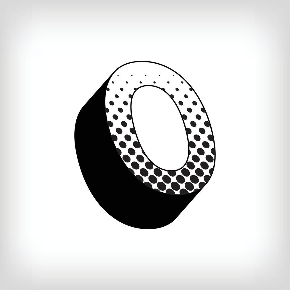 Creative shadowed number 0, pop art dot design sport and education. Vector. Modern background for posters, websites, web pages, business cards, aging. vector