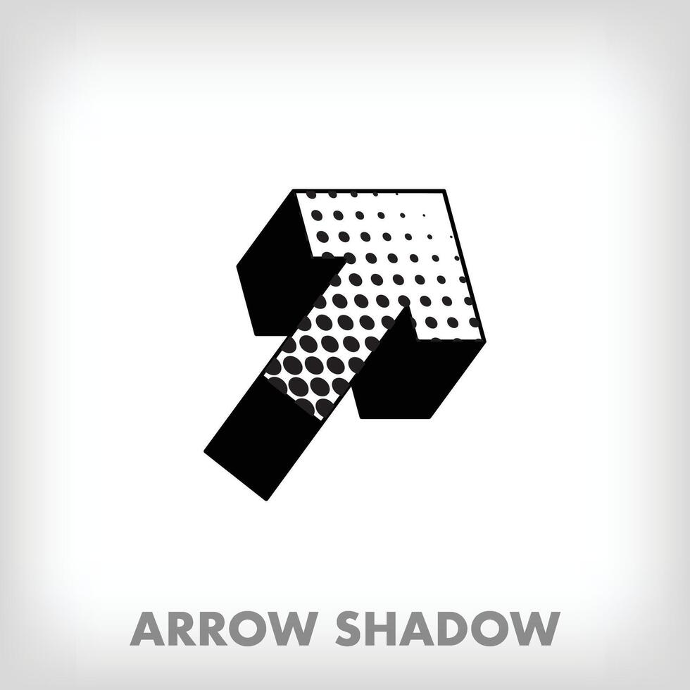Creative shadowed arrow, pop art dot design and arrow sign. Vector. Modern background for posters, websites, web pages, business cards, postcards, interior design. vector
