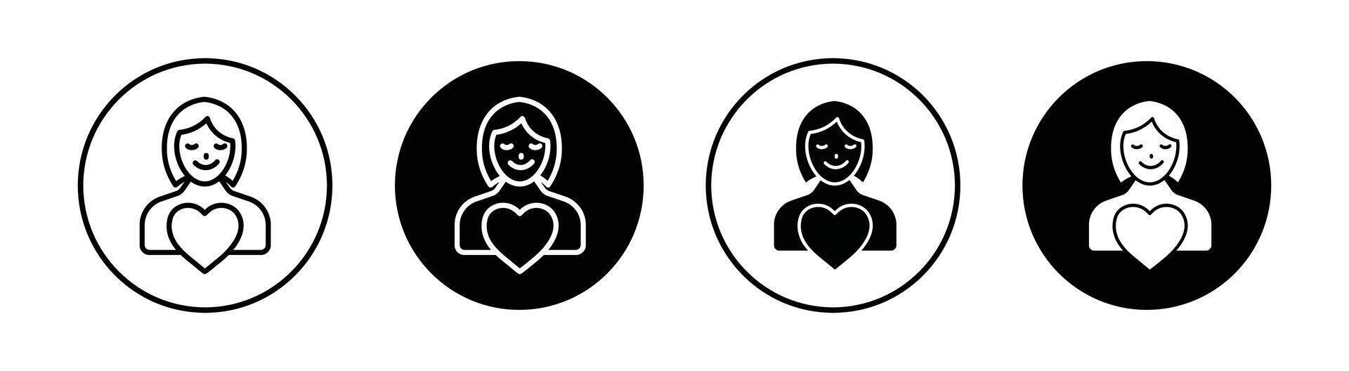 Woman in love icon vector