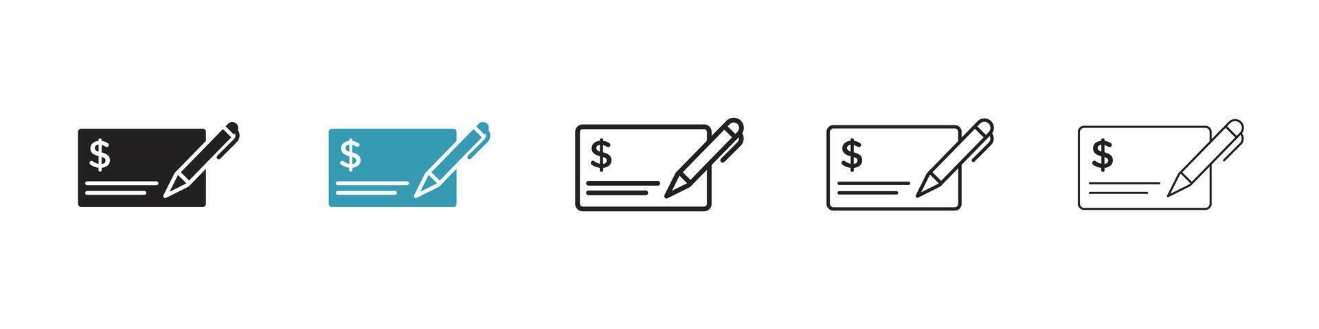 firma cheque icono vector