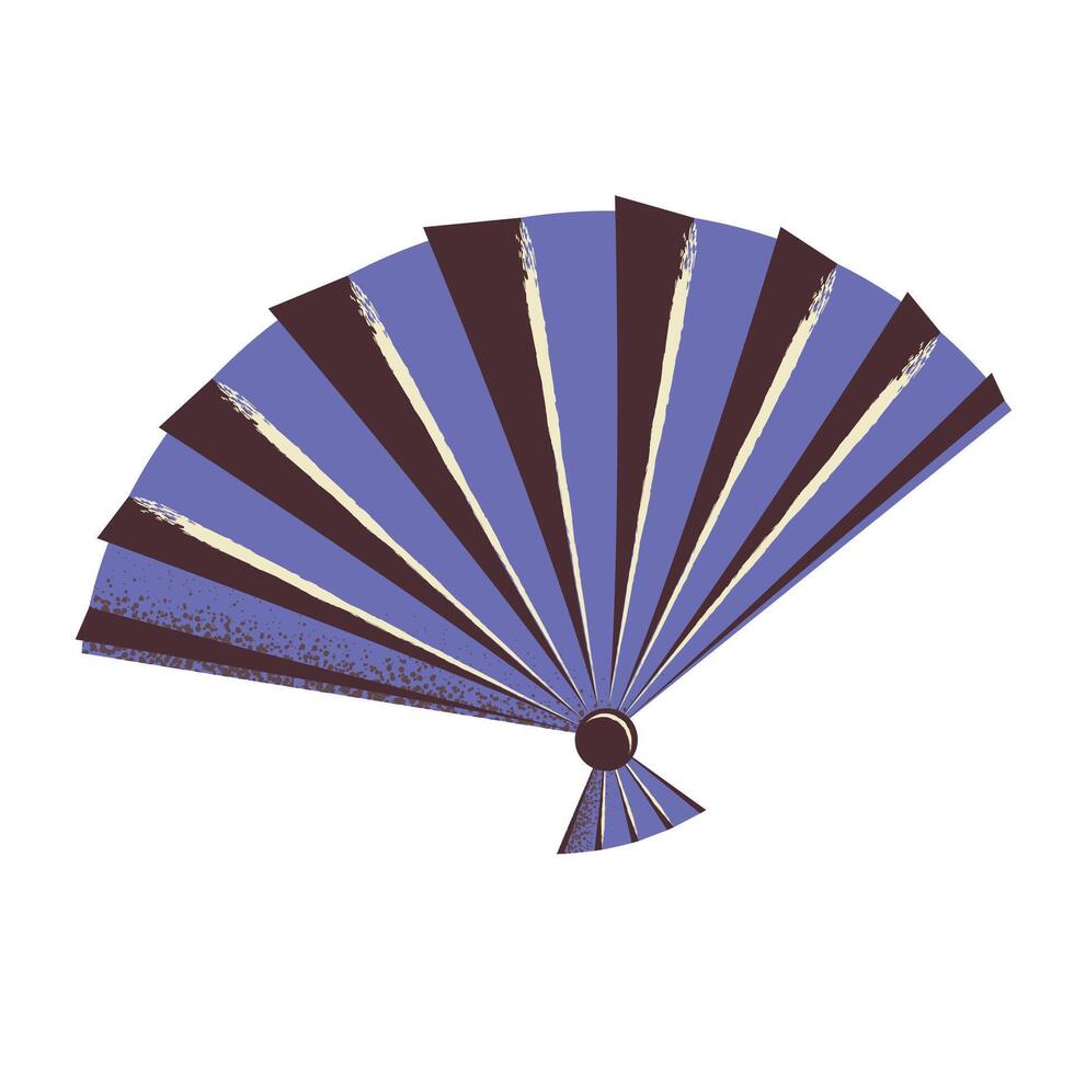 The symbol of carnival is a fan. Bright multicolored open fan for masquerade. Flat vector illustration isolated on white background.