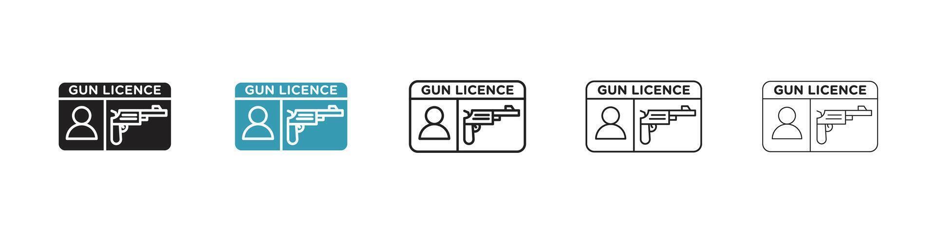 pistola licencia icono vector