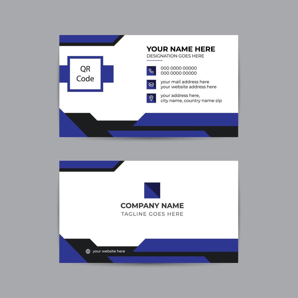 Double-sided creative Free vector simple and minimal business card template, Portrait and landscape orientation, Horizontal and vertical layout, Clean Design Business Card Layout. Vector illustration