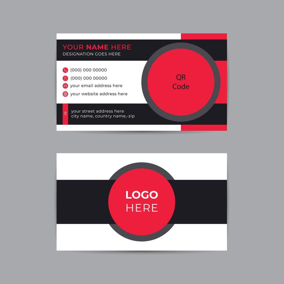 Double-sided creative Free vector simple and minimal business card template, Portrait and landscape orientation, Horizontal and vertical layout, Clean Design Business Card Layout. Vector illustration