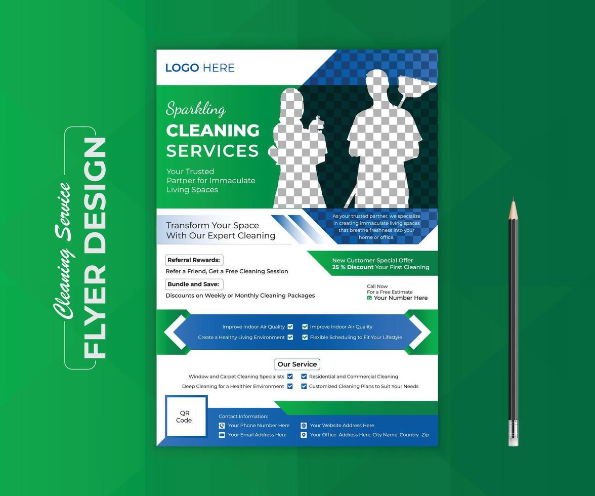 Cleaning service Flyer Design vector