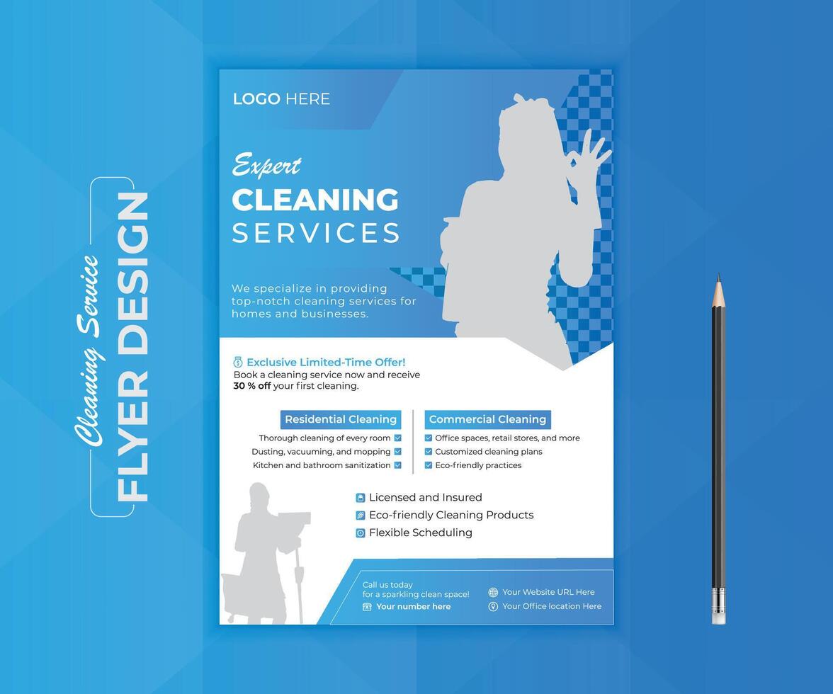 Cleaning service Flyer Design vector