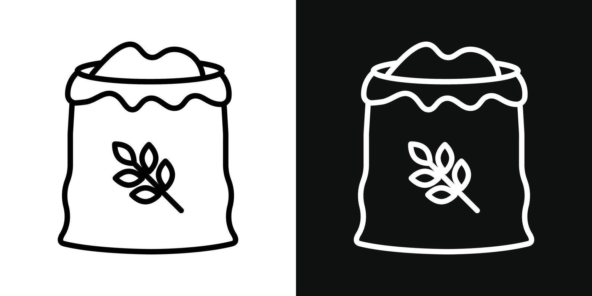 Flour bag icon vector