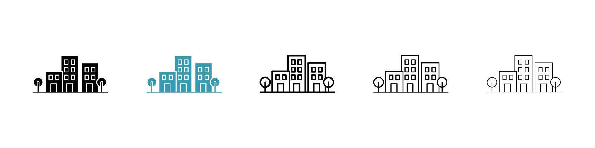 Tall buildings icon vector