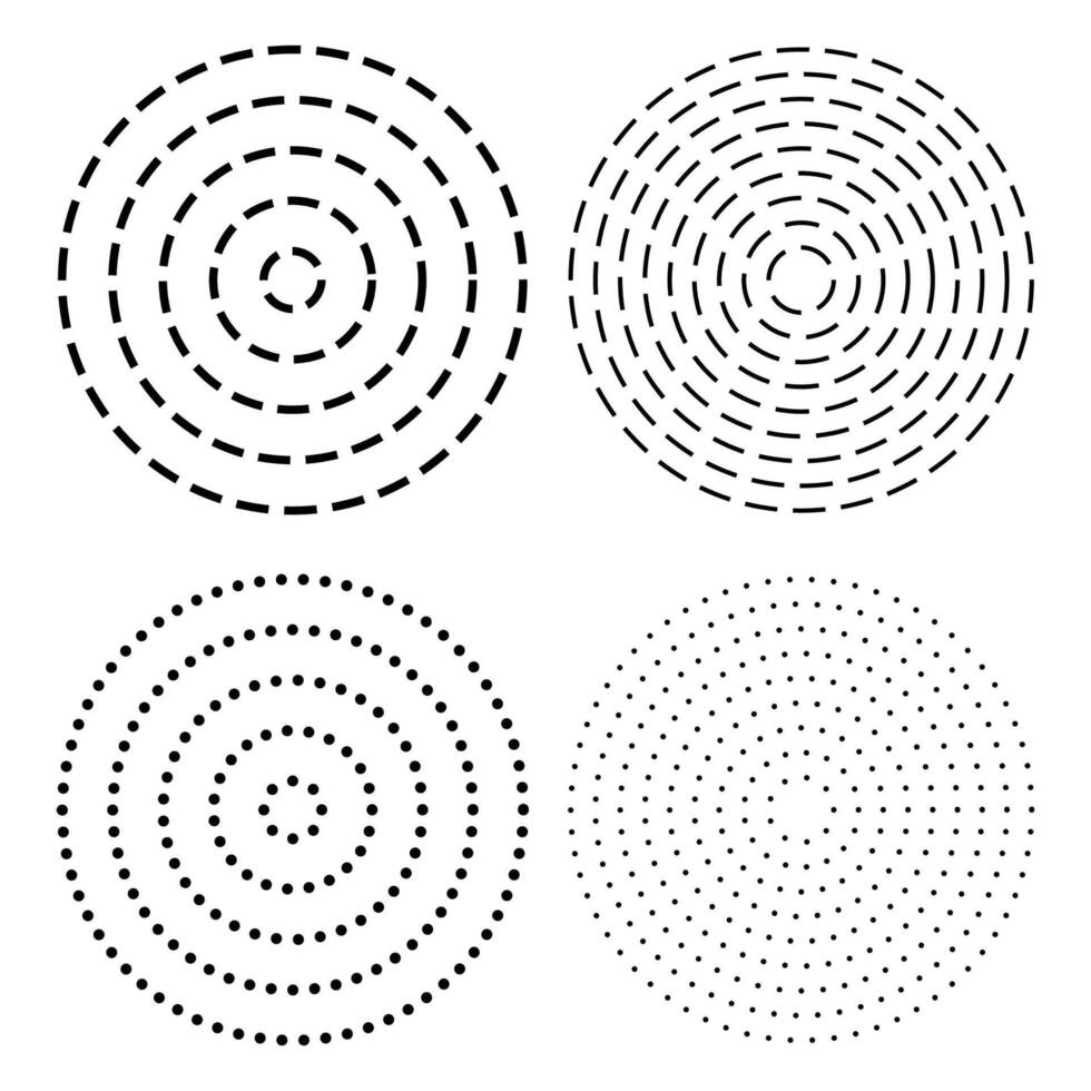 Dashed concentric circle icon vector. vector