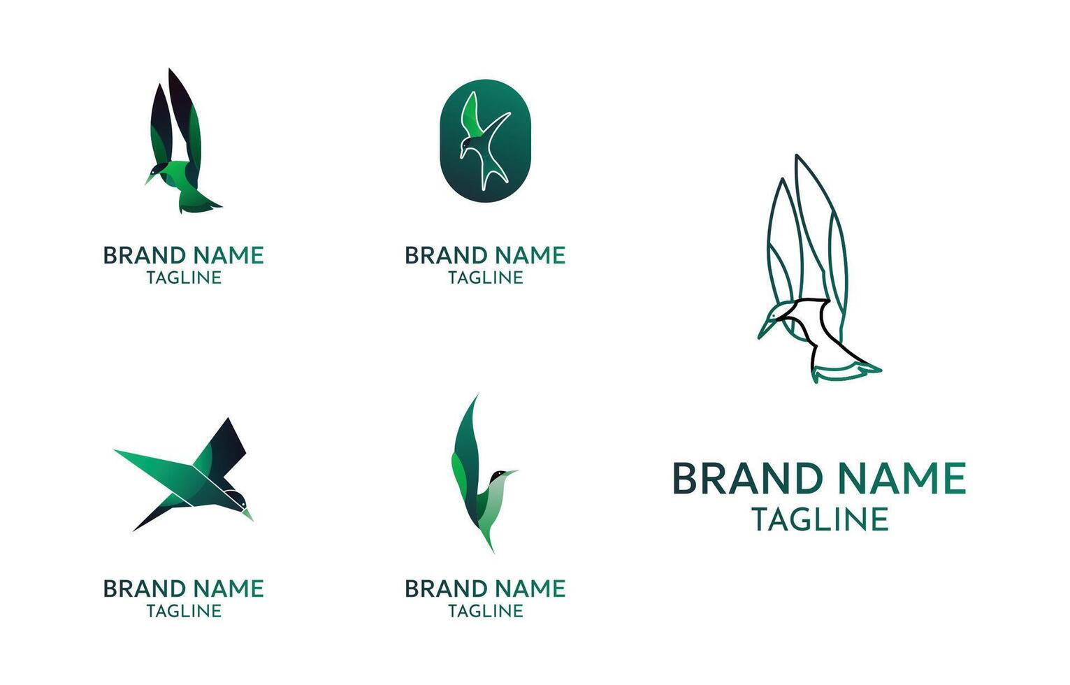Green Bird Logo Collection vector