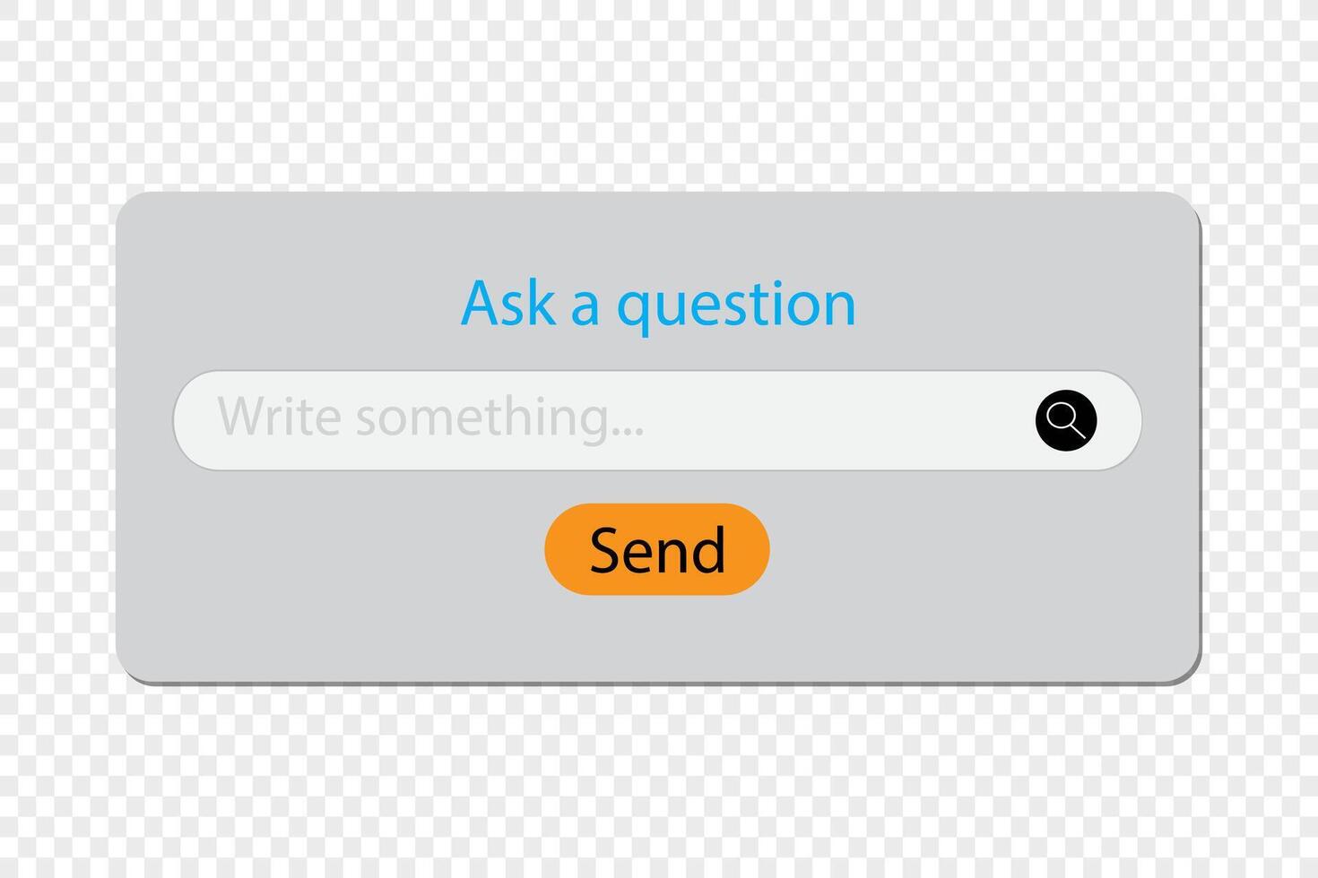 Ask a question search bar icon, Search here, Search bar for ui. Search bar vector icons in flat design.