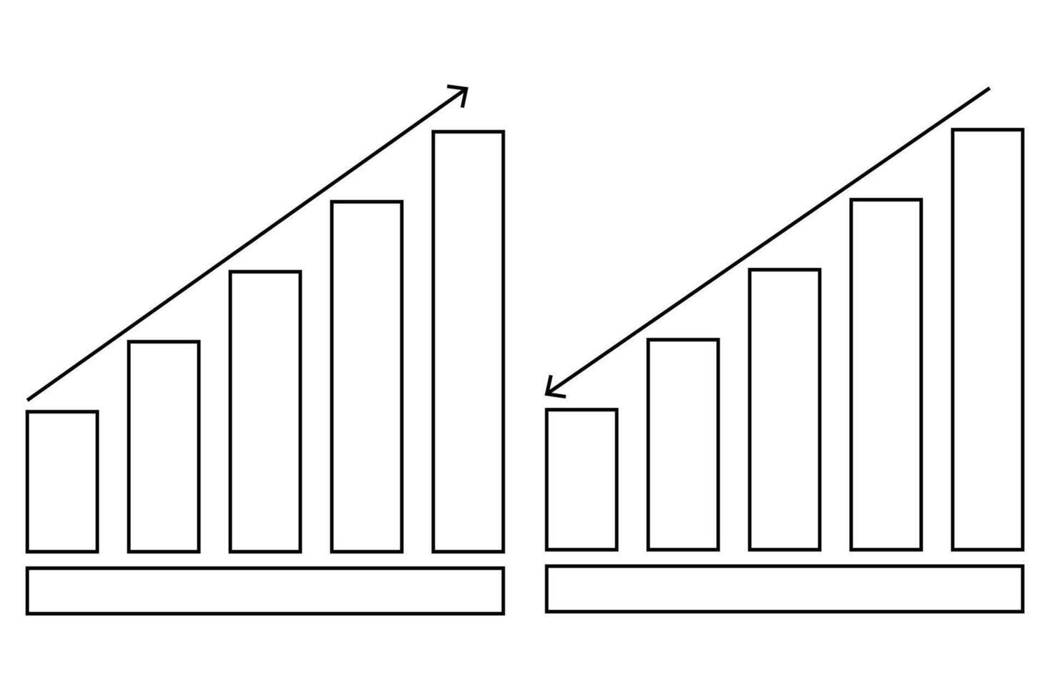 Increase or Decrease graph line icon vector. vector