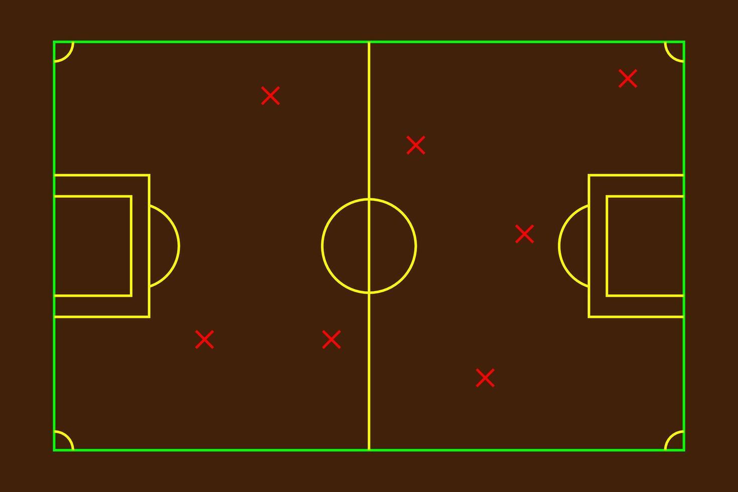 Soccer strategy football game tactical scheme drawing on chalkboard. vector