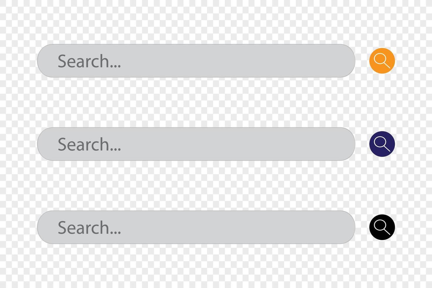 Search bar icon, Search here, Search bar for ui. Search bar vector icons in flat design.