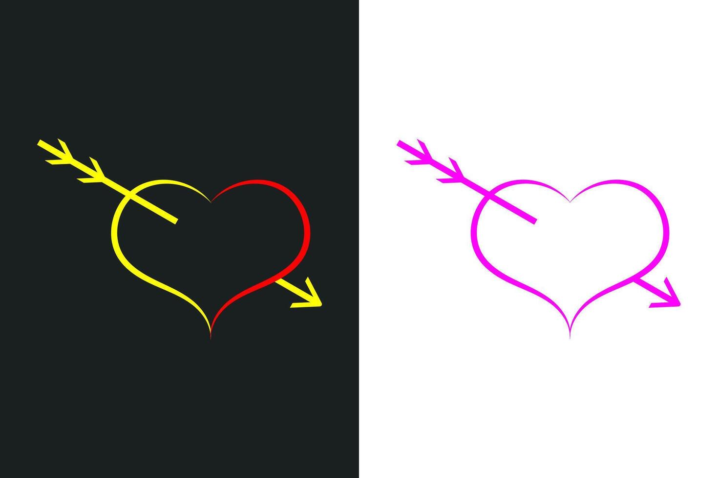 Heart pierced by an arrow icon vector. vector