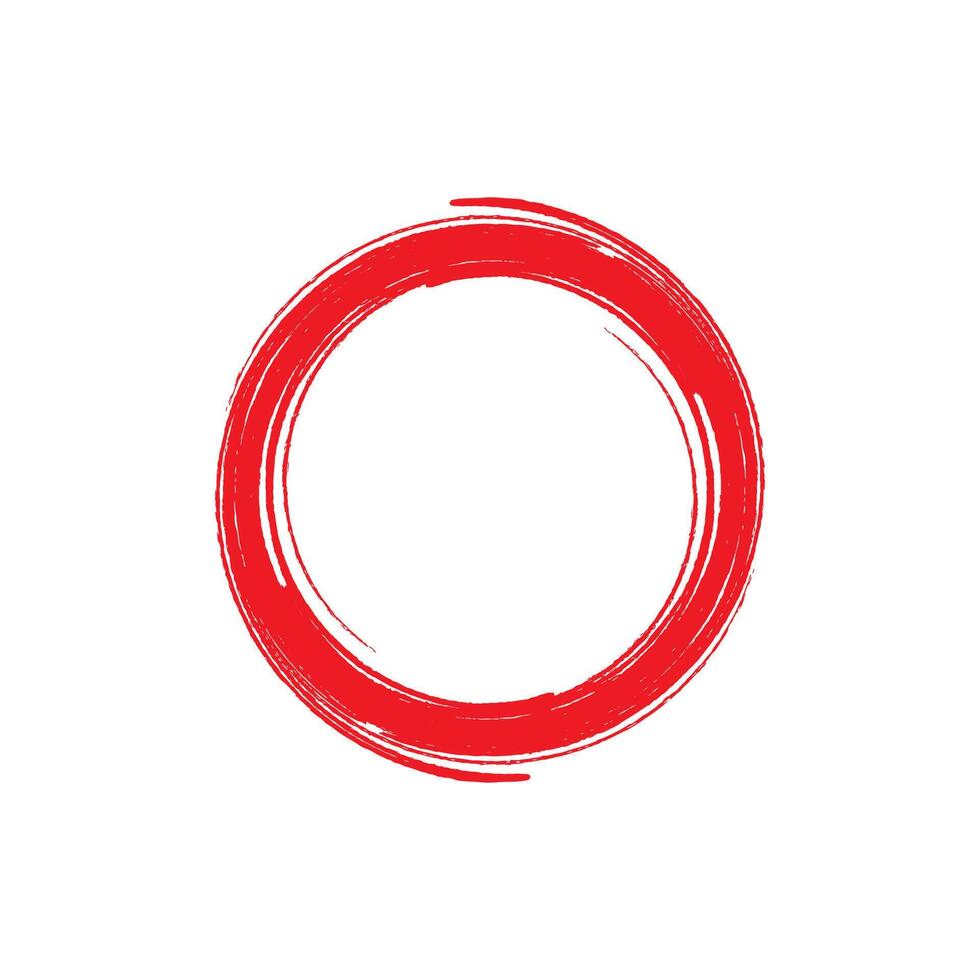 enso zen carrera rojo circulo japonés cepillo símbolo vector ilustración.