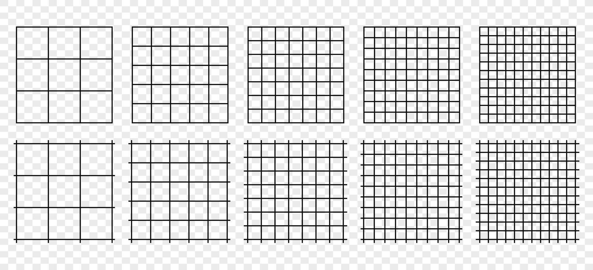 Horizontal grid lines in graph style, grid shapes vector design.