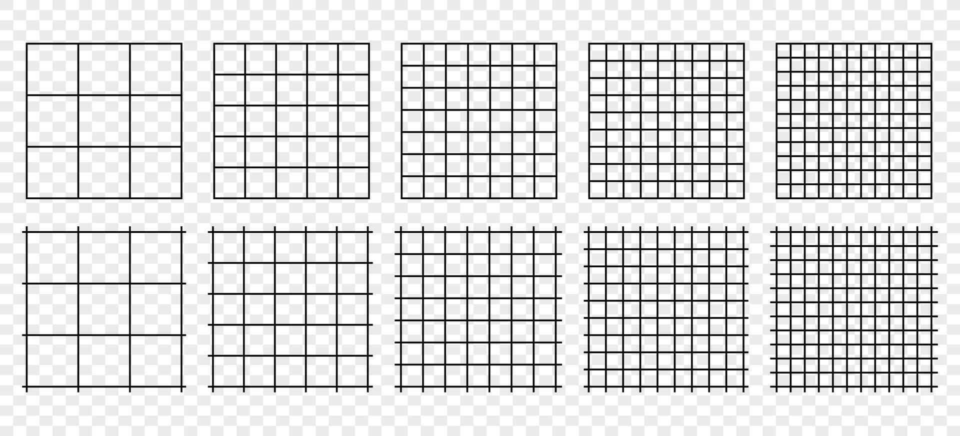 Horizontal grid lines in graph style, grid shapes vector design.