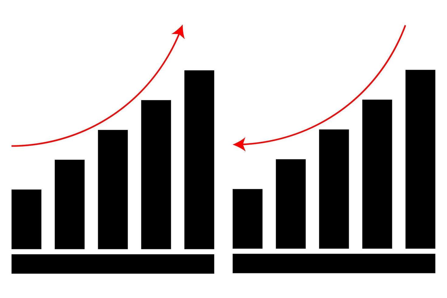 Increase or Decrease graph line icon vector. vector