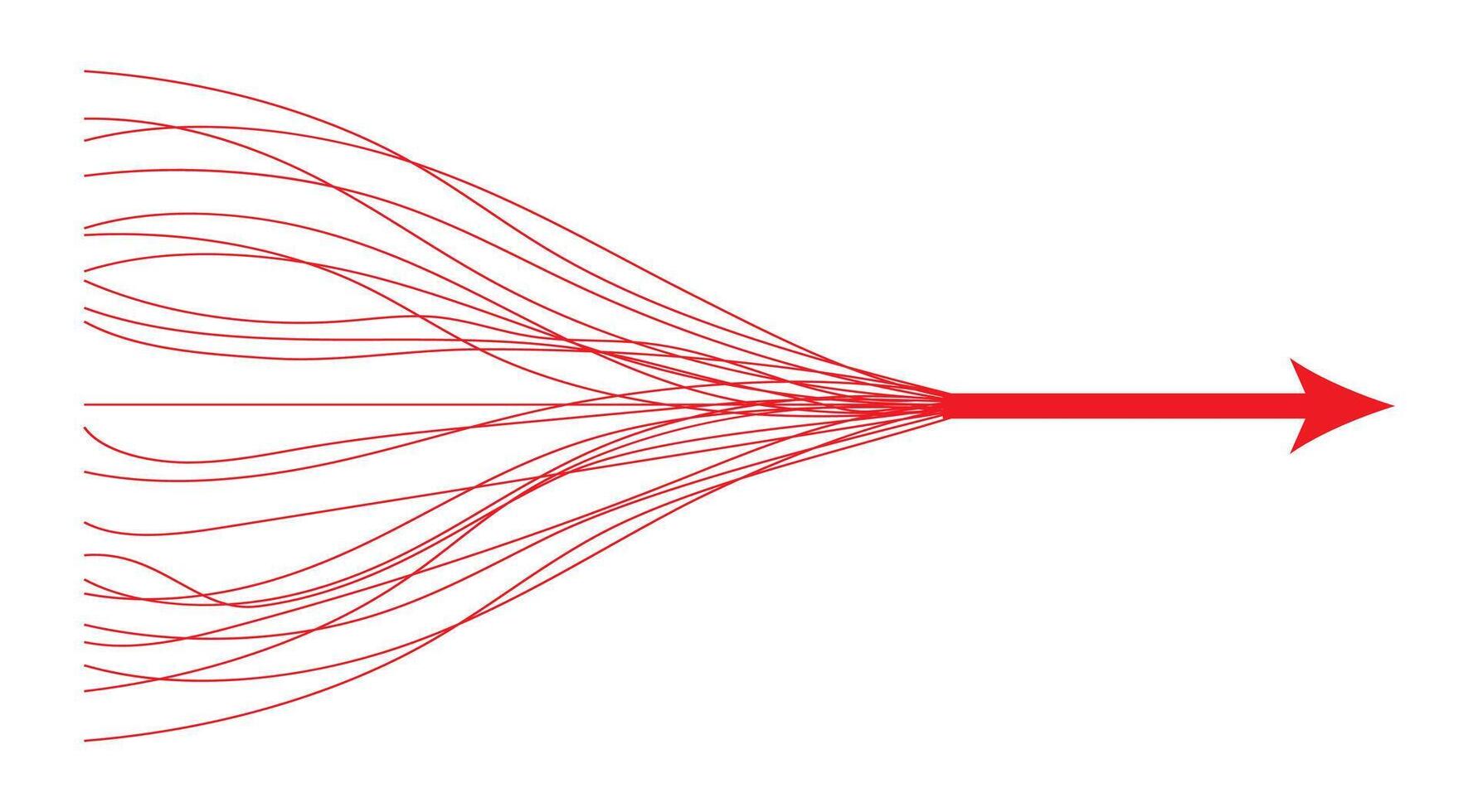 Converging arrows infographic vector illustration.