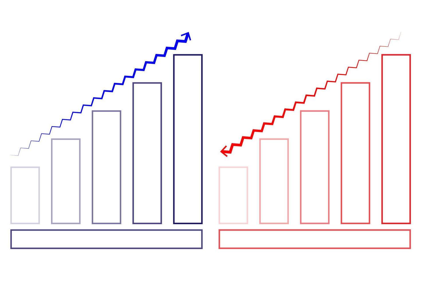 Increase or Decrease graph line icon vector. vector