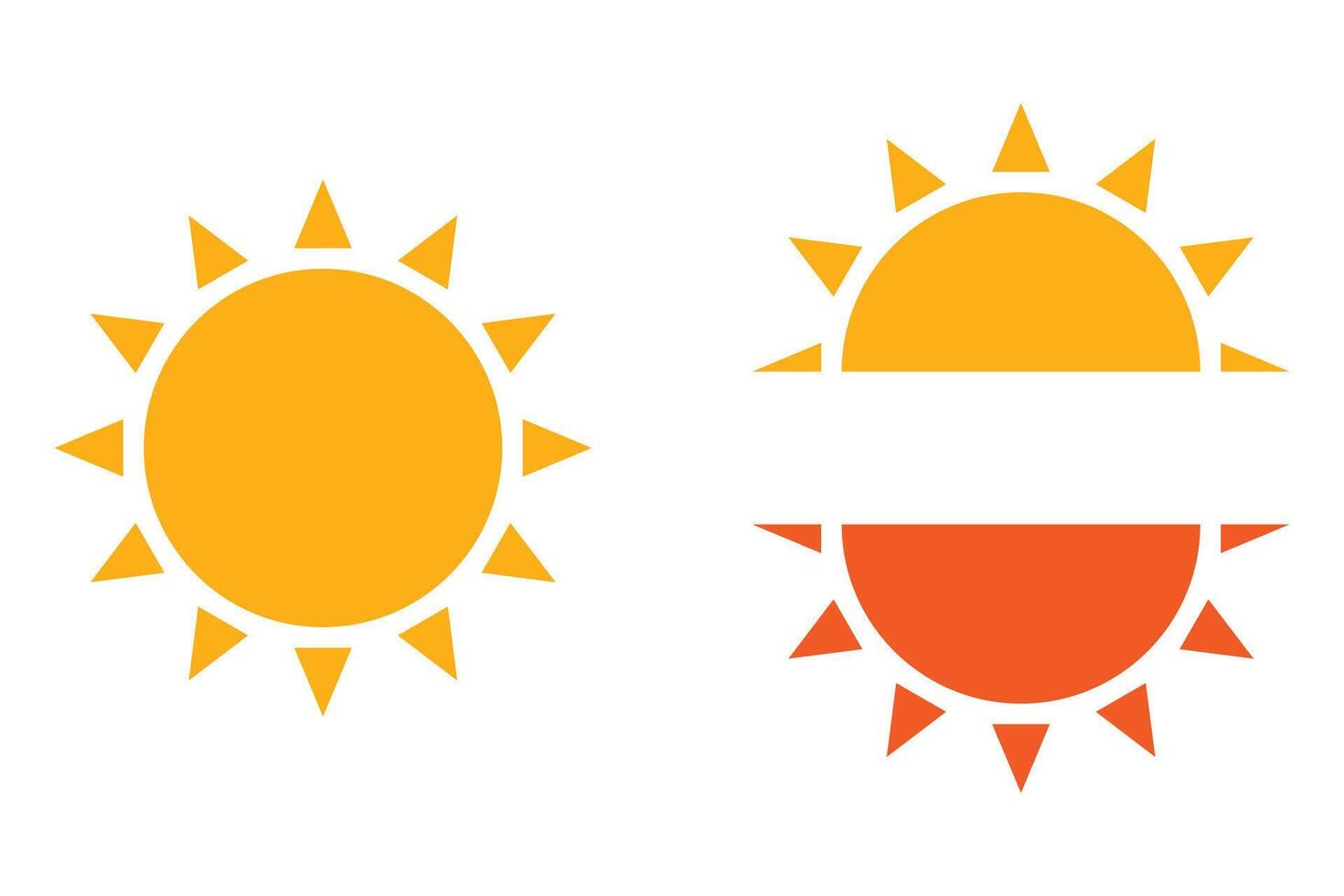 Half sun icon flat style sunset summer heat icon vector. vector