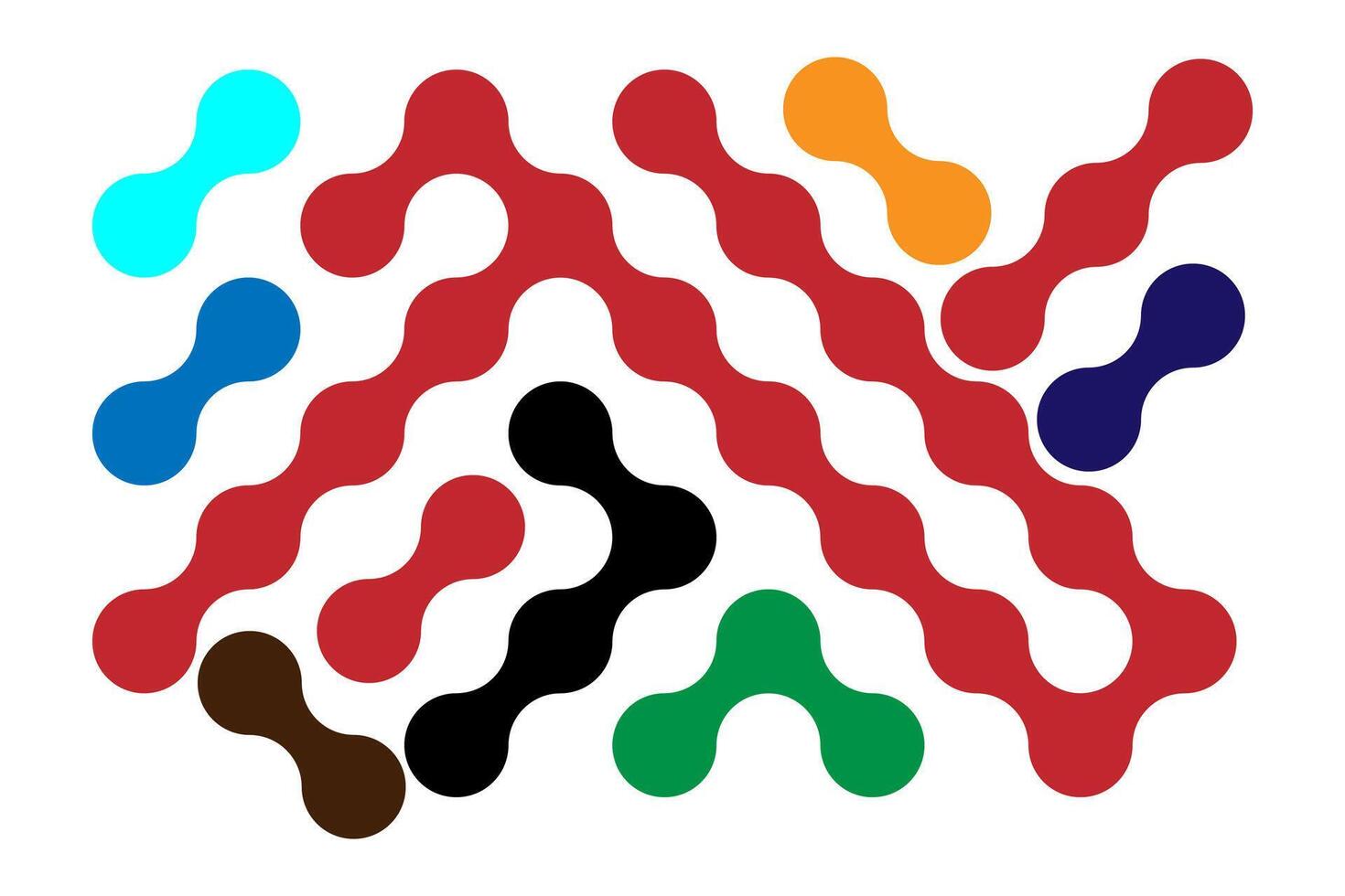 Abstract point movement connected round blobs transition metaballs. vector