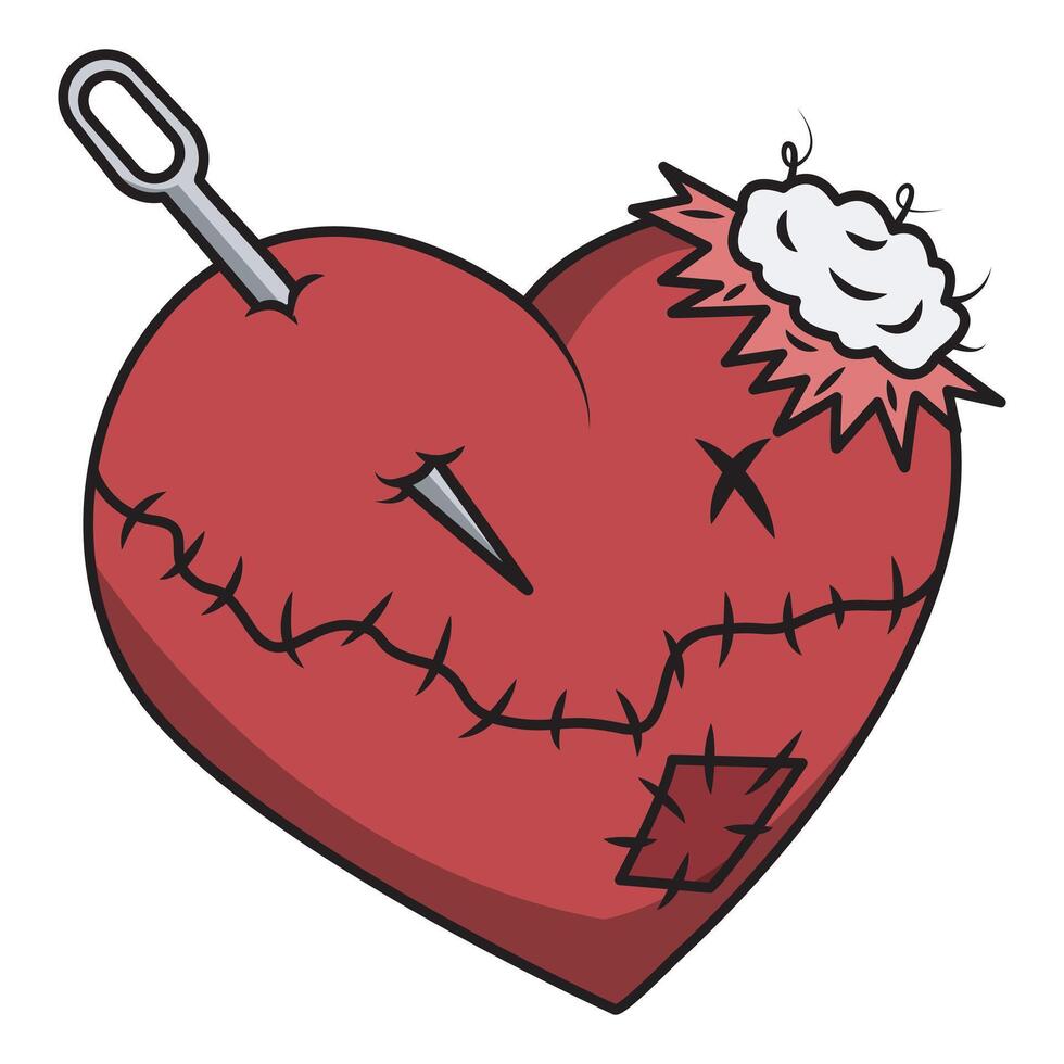 The heart symbol of a doll or pillow symbolizes eternal love and relationships. Heart damage in partners is created by vectors