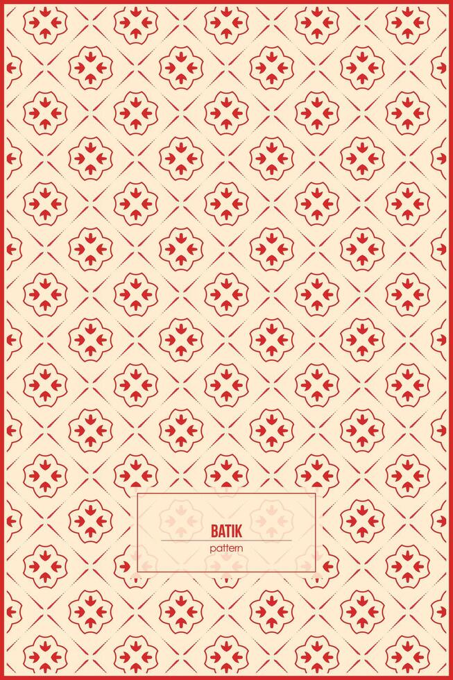 beautiful classic batik pattern with dominant red color vector