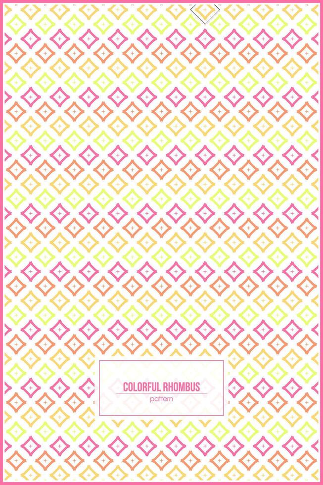 colorful rhombus shape pattern with insignificant ornaments vector