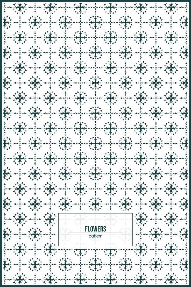 simple flowers pattern with many spikes and monochrome style colors vector