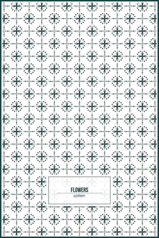 simple flowers pattern with many spikes and monochrome style colors vector