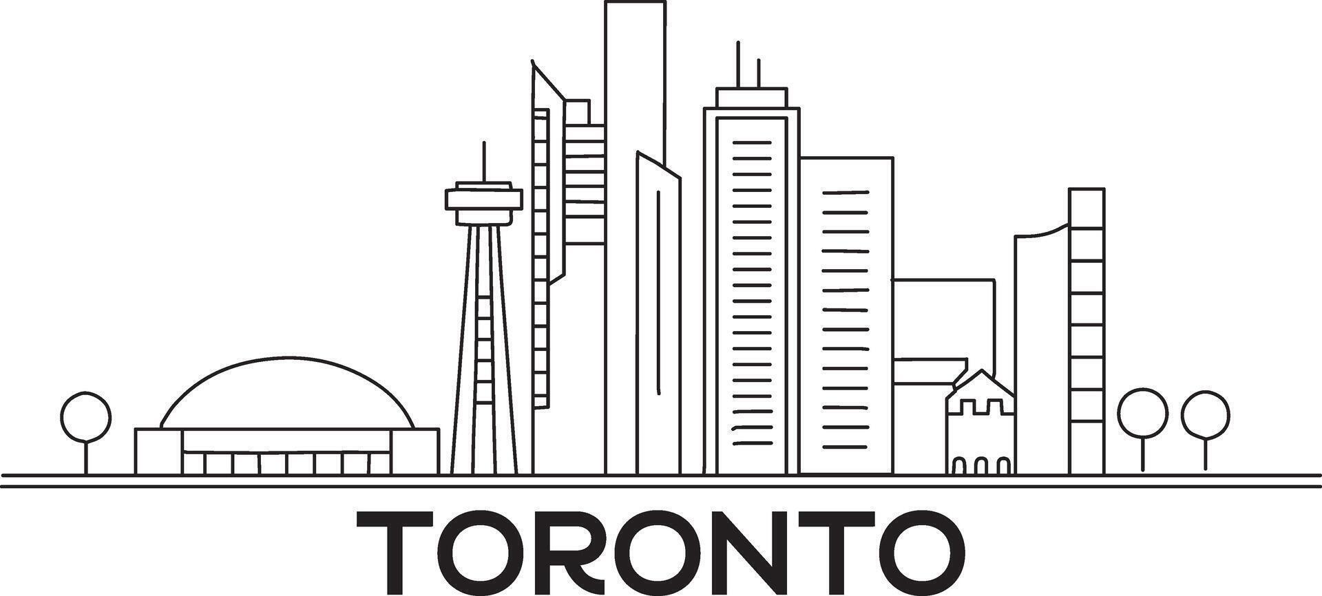 Toronto City Line Draw Free Vector. vector