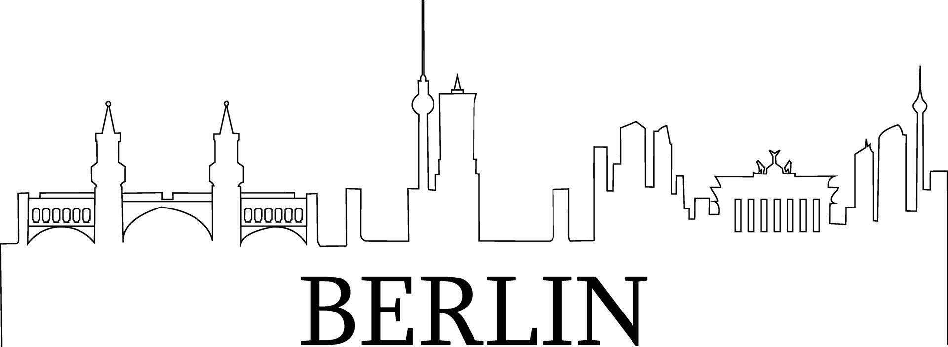 Berlin City Line Draw Free Vector