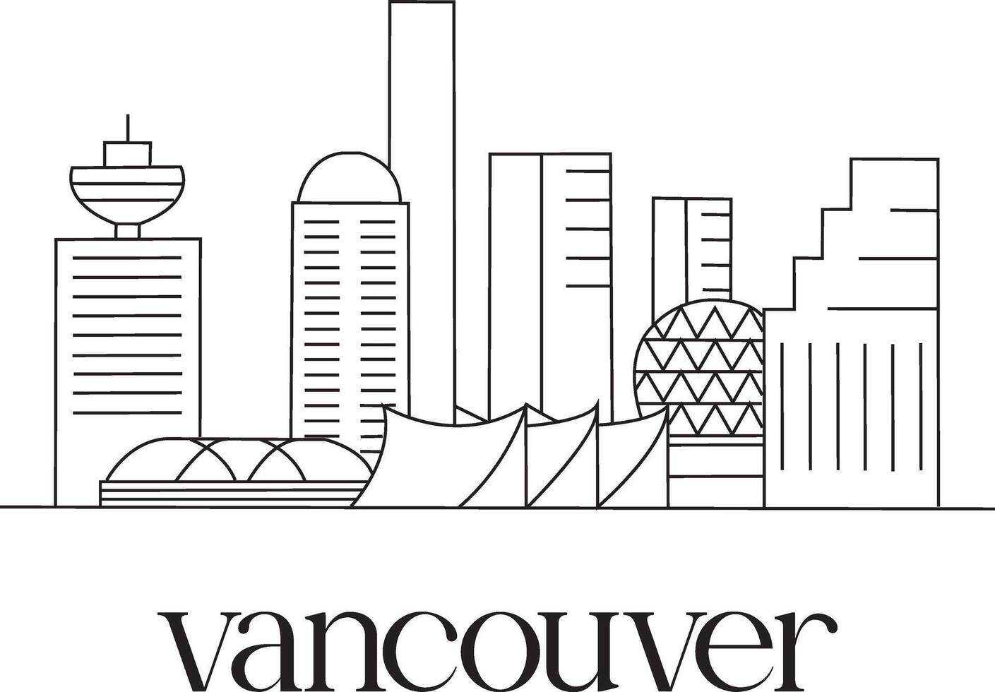 Vancouver línea dibujar gratis vector