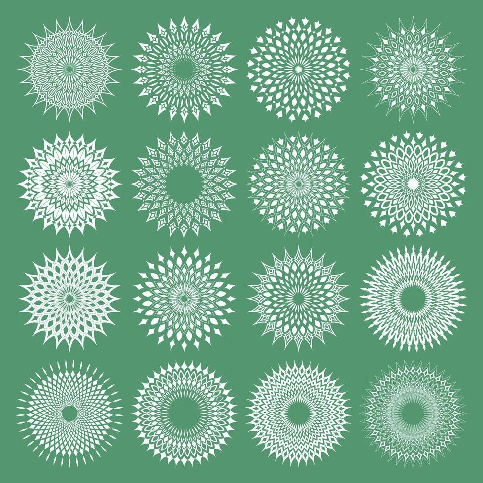 Islamic Ramadhan Mandala Style Ornament Set vector