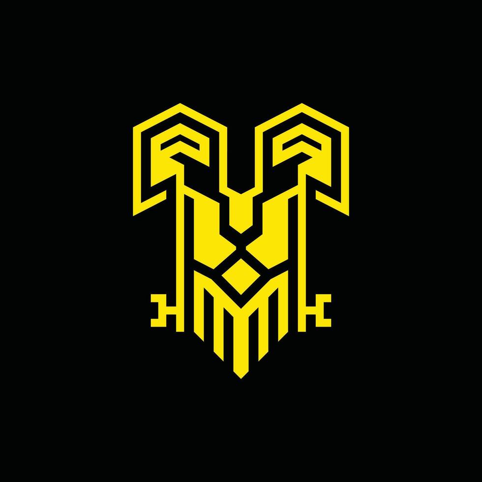Lion Key Geometric Line Modern logo design template vector