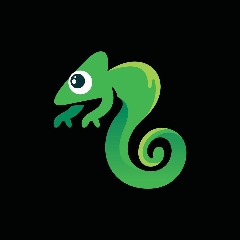 Cute chameleon modern logo vector icon illustration