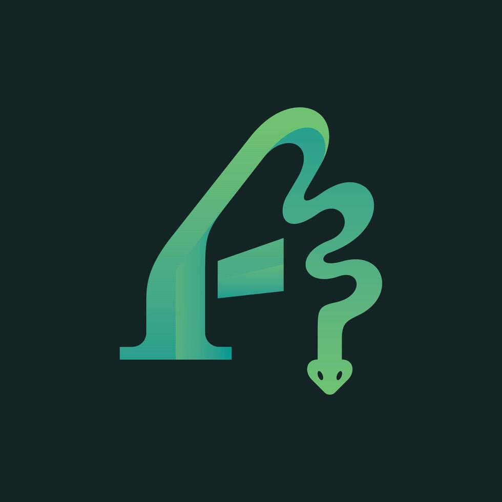 Letter F Snake modern logo design,  designs concept, logos, logotype element for template. vector