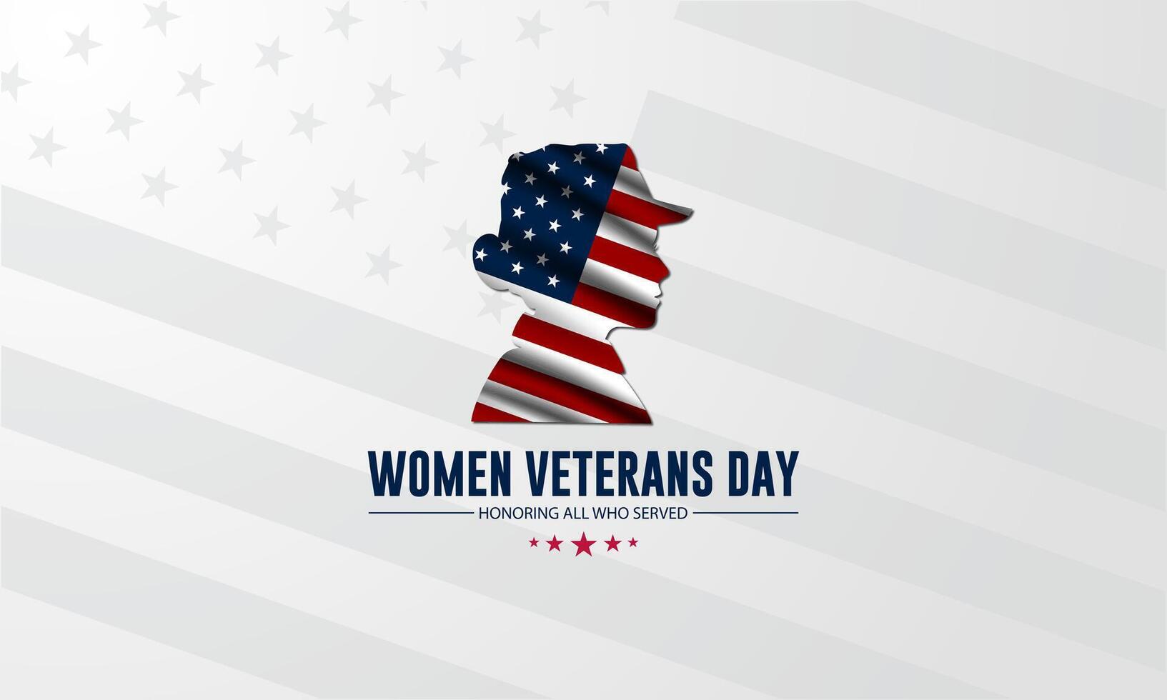 contento mujer veteranos día unido estados de America antecedentes vector ilustración