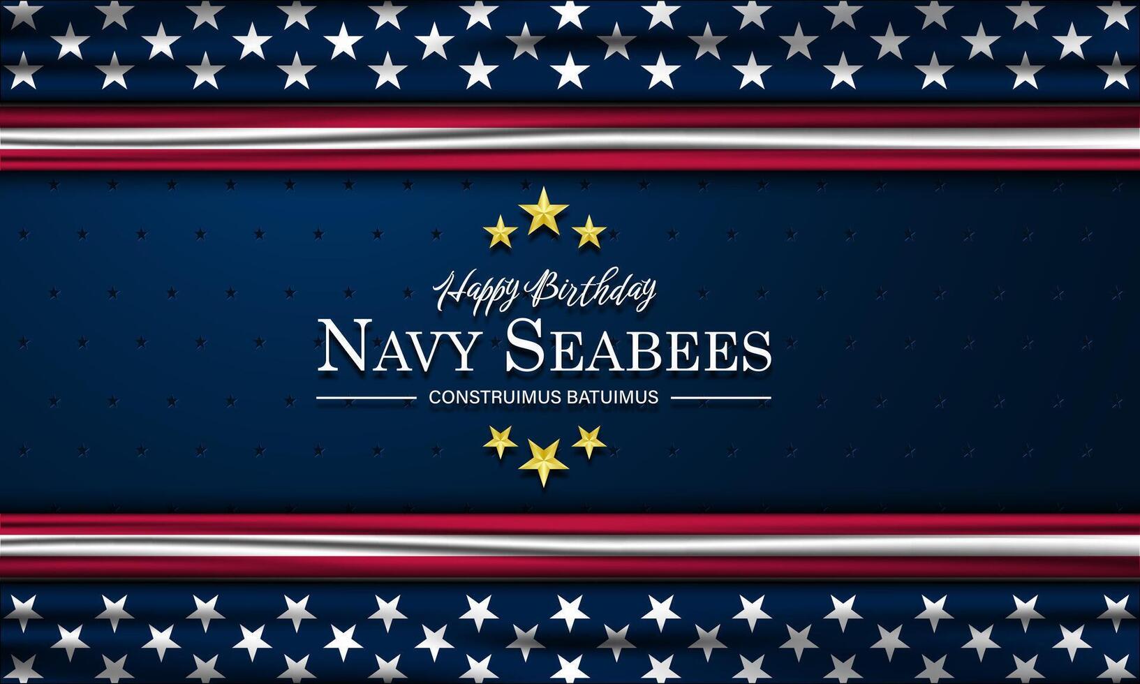 Happy  Birthday US Navy Seabees March 05 Background Vector Illustration