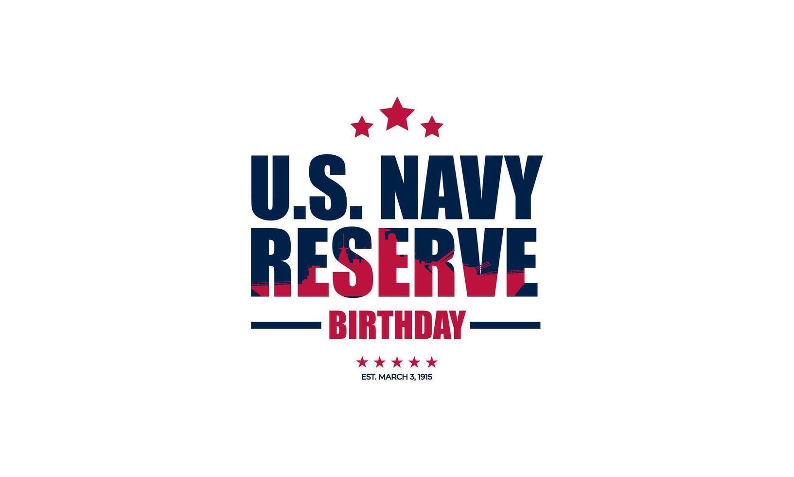 Happy Birthday US Navy Reserve March 03 Background Vector Illustration