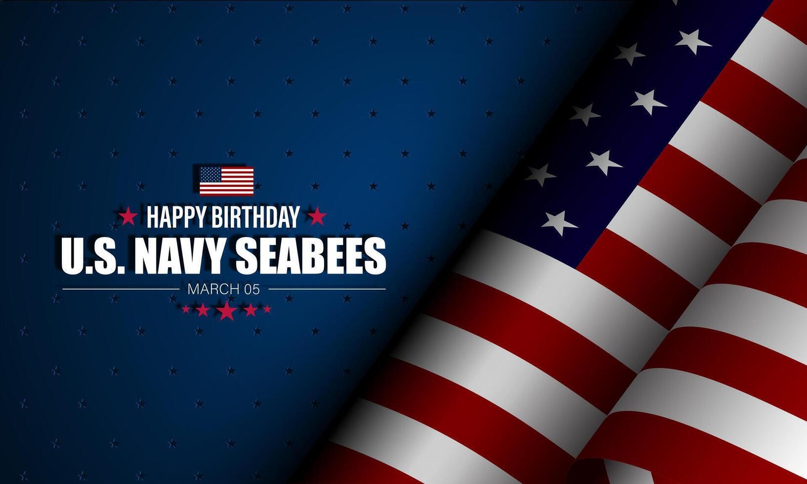 Happy  Birthday US Navy Seabees March 05 Background Vector Illustration
