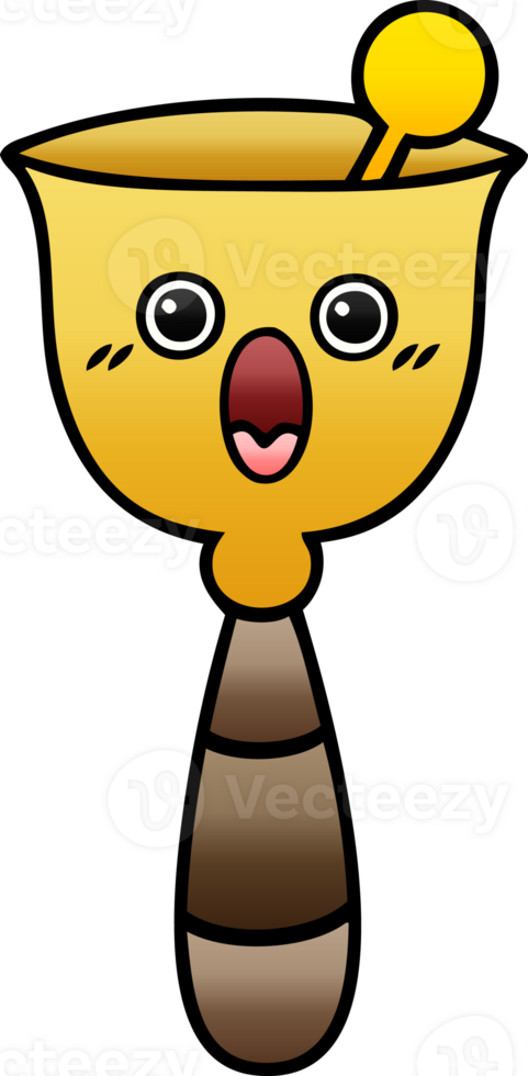 gradient shaded cartoon school bell png