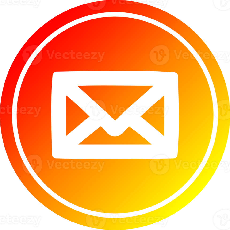 envelope letter circular in hot gradient spectrum png