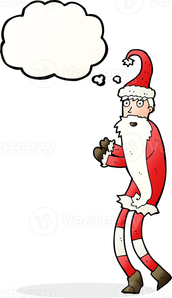 cartoon santa claus with thought bubble png