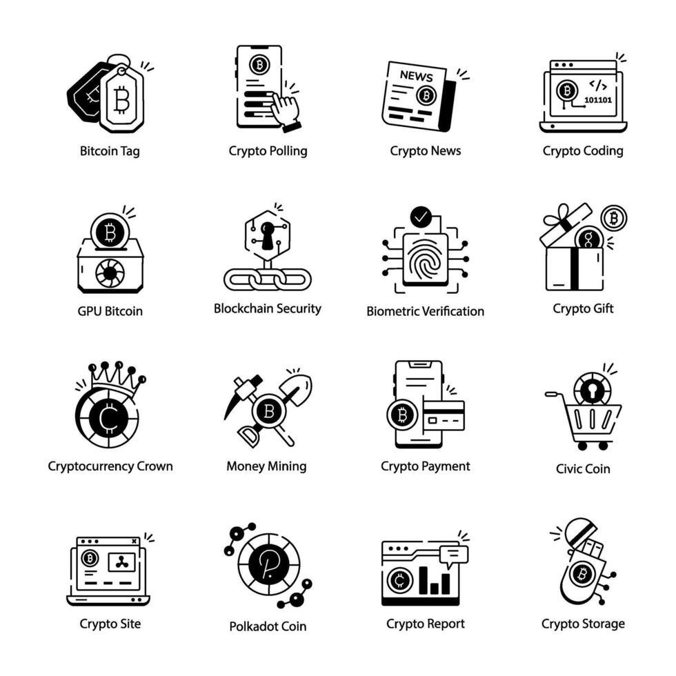 Crypto Technology Line vector