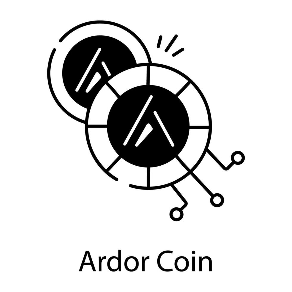 Cryptocurrency Linear Icon vector